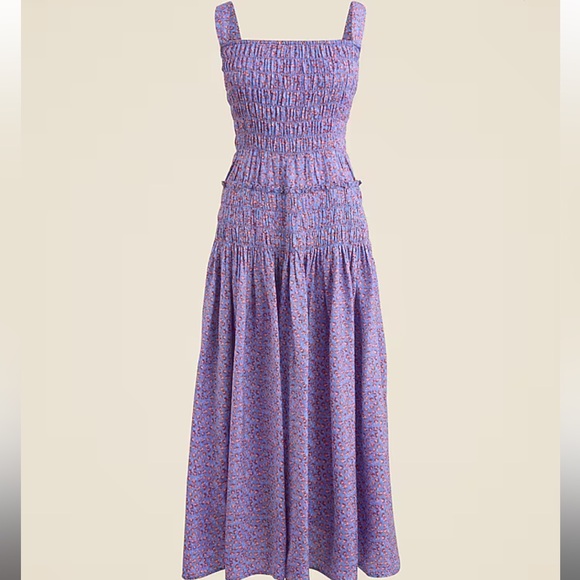 JCREW Smocked midi dress in summer fields print - Picture 4 of 4